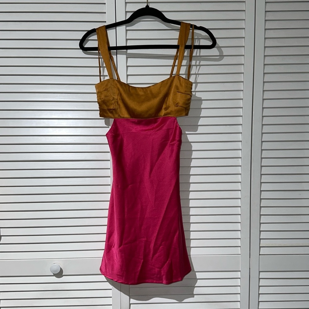 Hansen + Gretel Honeydew Two-Tone Minidress